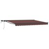 vidaXL Manuel markise-ramme med LED-lys Brun og antracit 4,5 &times; 3 m
