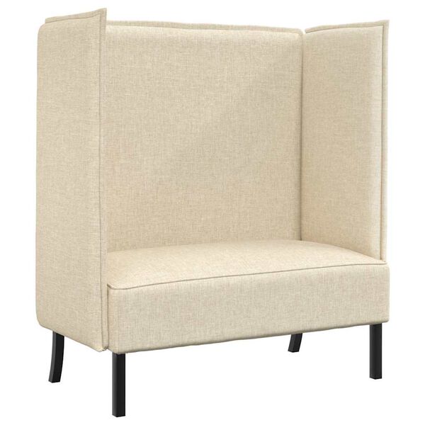 vidaXL H&oslash;j ryg sofa 101cm Creme Stof