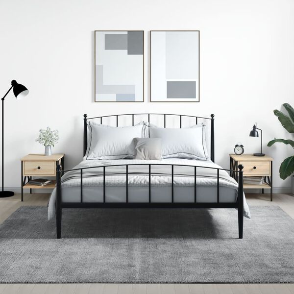 vidaXL sengeborde 2 stk. 40x42x45 cm konstrueret træ sonoma-eg