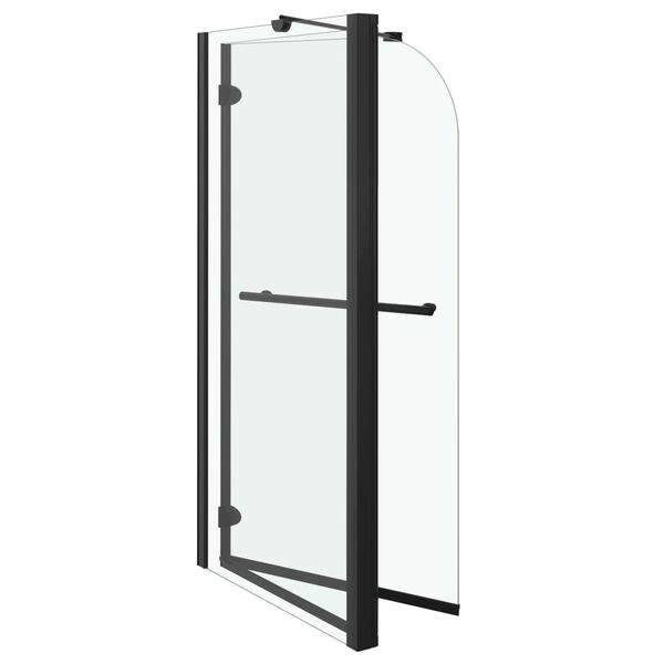 vidaXL foldbar brusevæg 120x68x130 cm sikkerhedsglas sort