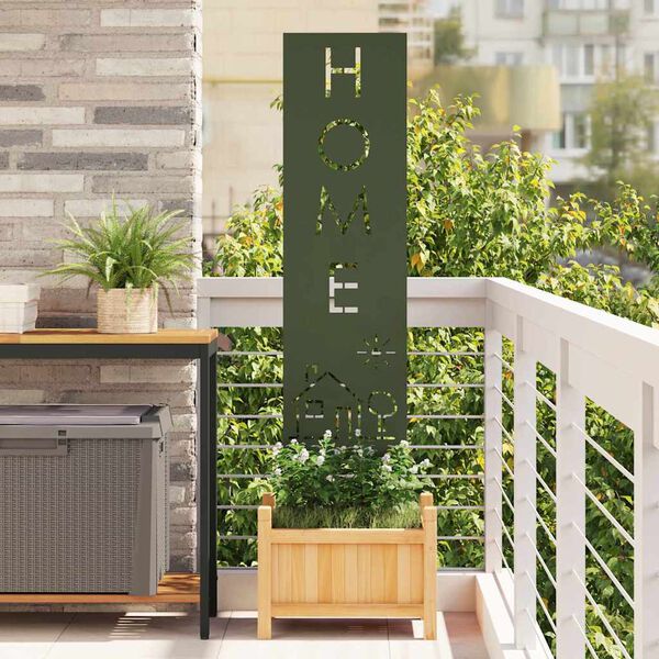 vidaXL Have privatliv skærm Olivengrøn 32 x 140 cm Koldvalset stål