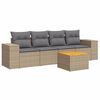 vidaXL sofas&aelig;t til haven 5 dele med hynder polyrattan beige