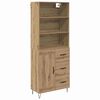 vidaXL Highboard med skuffe 2 pcs Artisan Egetr&aelig; Konstrueret tr&aelig;