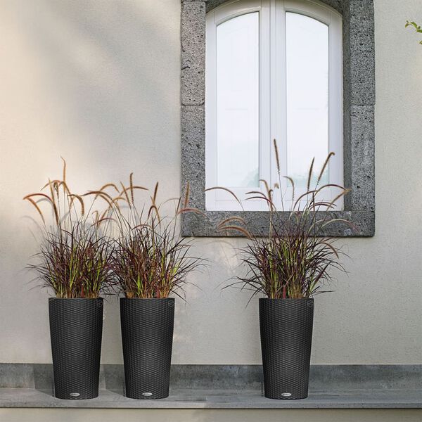 LECHUZA plantekrukke CILINDRO Cottage 32 ALL-IN-ONE 32 cm gr&aring;sort