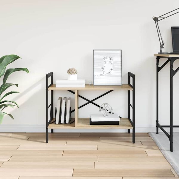 vidaXL Bogreol Sonoma eg 75 x 30 x 58,5 cm Konstrueret tr&aelig;