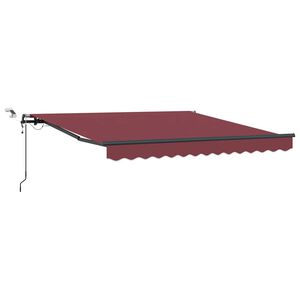 vidaXL markise med LED-lys 300x250 cm automatisk betjening bordeaux