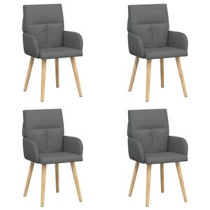 vidaXL Spisestole 4 stk. Stof M&oslash;rkegr&aring; 60 x 56 x 93 cm