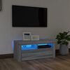 vidaXL tv-bord med LED-lys 90x35x40 cm gr&aring; sonoma-eg