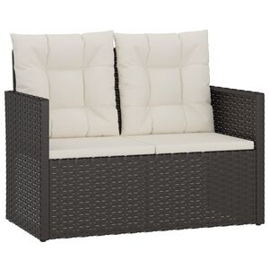 vidaXL haveb&aelig;nk med hynder 105 cm polyrattan sort