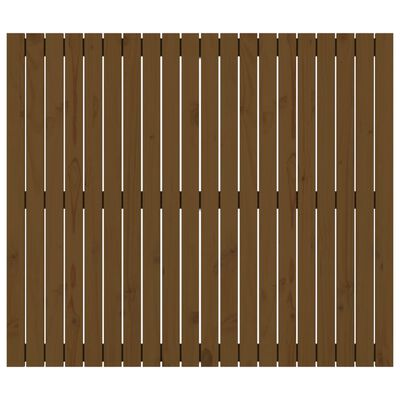 vidaXL sengegavl 127,5x3x110 cm massivt fyrretræ gyldenbrun