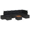 vidaXL Havesofa S&aelig;t 8 stk. Sort polyrattan
