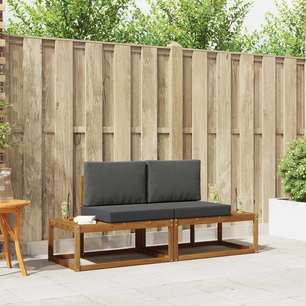 vidaXL Udend&oslash;rs sofagruppe med pude 2 pcs Naturfarvet