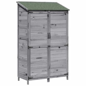 vidaXL Have Skur med tag Gr&aring; 106,5 x 56 x 176 cm Massivt Fyrretr&aelig;