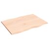 vidaXL bordplade 80x60x2 cm naturlig kant ubehandlet massivt egetr&aelig;
