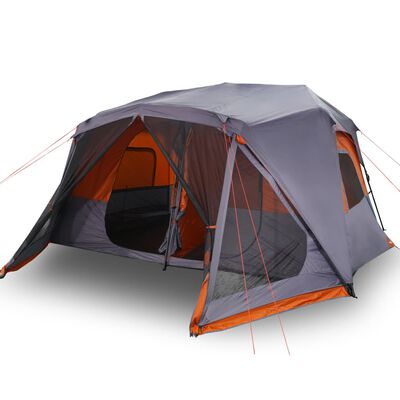 vidaXL 10-personers campingtelt vandtæt grå og orange
