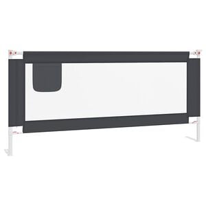 vidaXL sengehest til b&oslash;rneseng 200x25 cm stof m&oslash;rkegr&aring;