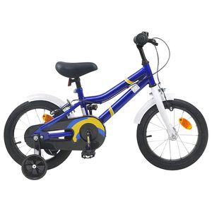 vidaXL B&oslash;rnecykel 14 tommer anbefalet til 3-5 &aring;r gammel Bl&aring; hvid