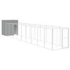 vidaXL hundehus med l&oslash;beg&aring;rd 165x1067x181 cm galvaniseret st&aring;l lysegr&aring;