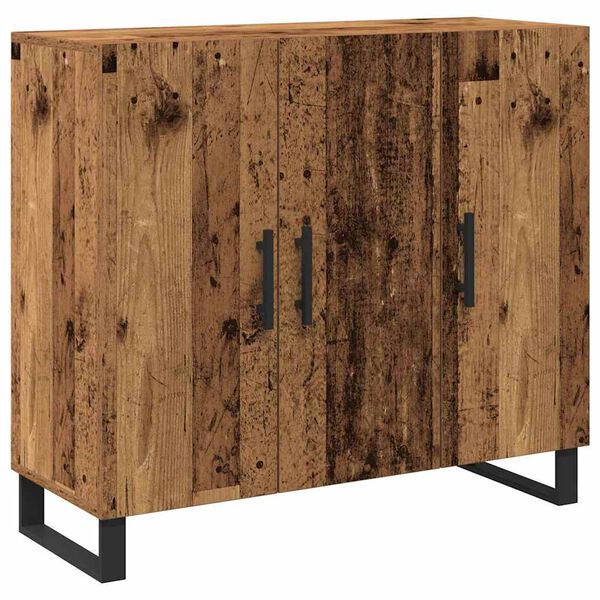 vidaXL Sideboard Gammelt tr&aelig; 90 x 34 x 80 cm Konstrueret tr&aelig;