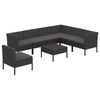 vidaXL lounges&aelig;t til haven 8 dele med hynder polyrattan sort