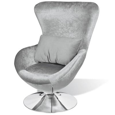 vidaXL lænestol i ægform sølvfarvet