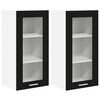 vidaXL H&aelig;ngeskab med d&oslash;r 2 pcs Sort eg 40 x 31 x 80 cm Konstrueret tr&aelig;