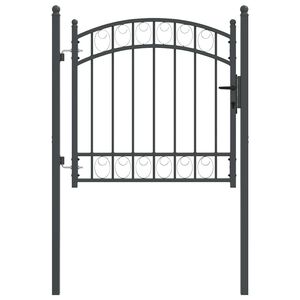 vidaXL Hegnport EMMEN 104 x 86 cm L&aring;ses Pulverlakeret St&aring;l Gr&aring;