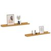 vidaXL V&aelig;ghylde med hylde 2 pcs Beige 60 x 9 x 3 cm Konstrueret tr&aelig;