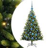 vidaXL Kunstig h&aelig;ngslet juletr&aelig; med 150 LED-lys Gr&oslash;n 120 cm PVC og PE