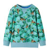 Sweatshirt til b&oslash;rn str. 116 lys gr&oslash;nmeleret