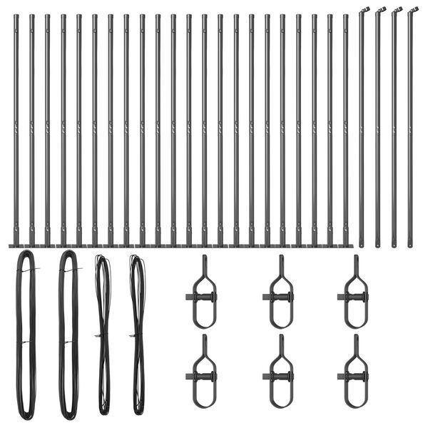 vidaXL Hegnspæl Andet 26 pcs Grå 3,2 x 3,2 x 88,5 cm Stål