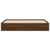 vidaXL sengeramme med skuffer 200x200 cm konstrueret træ brunt eg