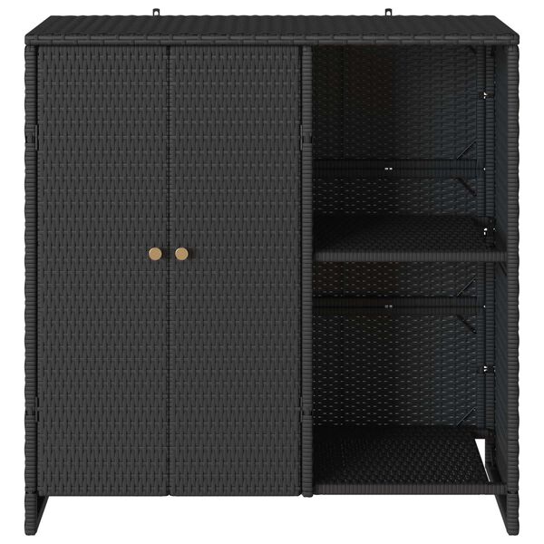 vidaXL Opbevaringsskab med opbevaring Sort 100 x 36 x 102 cm Rattan