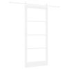 vidaXL Skyded&oslash;r 93 x 211 cm Massivt fyrretr&aelig; og glas Hvid