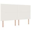 vidaXL LED sengegavl med LED-lysstrimler Creme 180 cm Velourstof