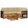 vidaXL Udend&oslash;rs sofagruppe 5 stk. Naturlig og Beige Polyester