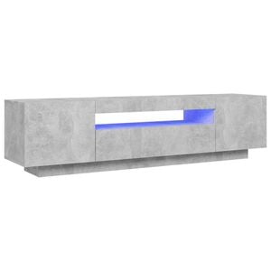vidaXL tv-skab med LED-lys 160x35x40 cm betongr&aring;