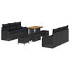 vidaXL Havesofa S&aelig;t 9 pcs Sort Polyrattan, st&aring;l og massivt akacietr&aelig;