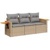 vidaXL sofas&aelig;t til haven 3 dele med hynder polyrattan beige