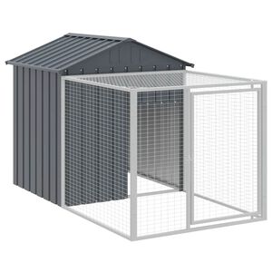 vidaXL h&oslash;nsebur med l&oslash;beg&aring;rd antracit 117x201x123 cm galvaniseret st&aring;l