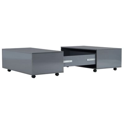 vidaXL sofabord 100 x 100 x 35 cm grå højglans