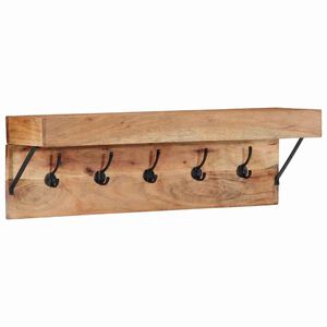 vidaXL Jakkeholder V&aelig;gmonteret Brun 73 x 19 x 23 cm Massivt akacietr&aelig;