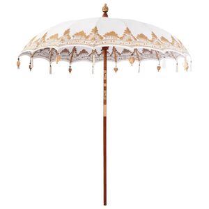 vidaXL Balinesisk Parasol Creme 215 x 215 x 260 cm