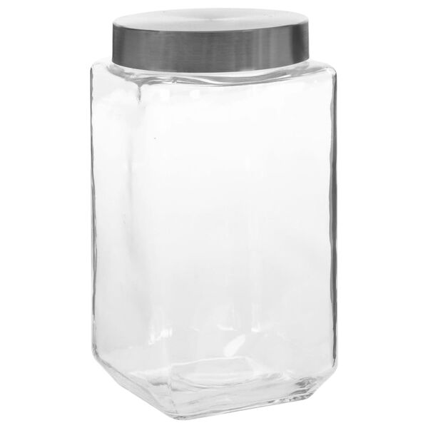 vidaXL opbevaringsglas med s&oslash;lvfarvet l&aring;g 6 stk. 2100 ml