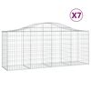 vidaXL buede gabionkurve 7 stk. 200x50x80/100 cm galvaniseret jern