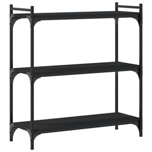 vidaXL bogreol med 3 hylder 80x30x86 cm konstrueret tr&aelig; sort