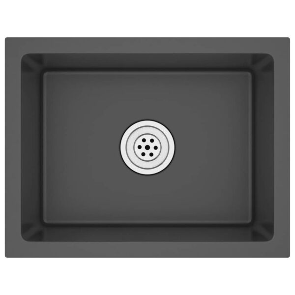 vidaXL håndlavet køkkenvask rustfrit stål sort