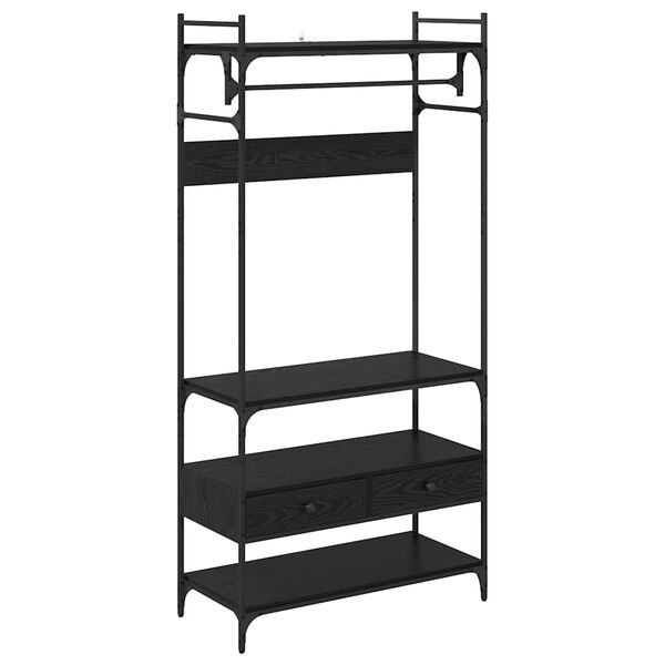 vidaXL Garderobeskab Sort eg 89 x 39 x 184.5 cm Konstrueret tr&aelig;