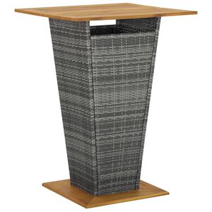 vidaXL barbord 80x80x110 cm polyrattan og massivt akacietr&aelig; gr&aring;