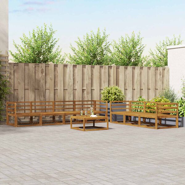 vidaXL Udend&oslash;rs sofagruppe med pude 8 pcs Naturlig og Antracit